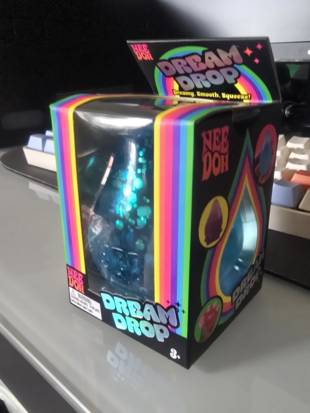 NeeDoh Dream Drop Teal Glitter Sensory Squishy Toy